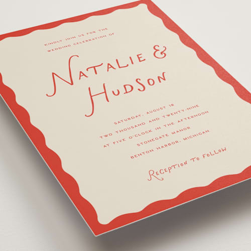 This is a zinnia wedding invitations with standard by Pixel and Hank called lovers printing on signature in standard