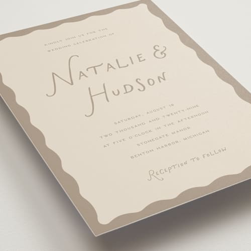This is a drift wedding invitations with standard by Pixel and Hank called lovers printing on signature in standard