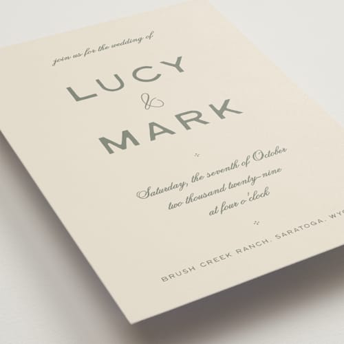 This is a sagebrush wedding invitations with standard by Ani Somi called rose ink printing on signature in standard