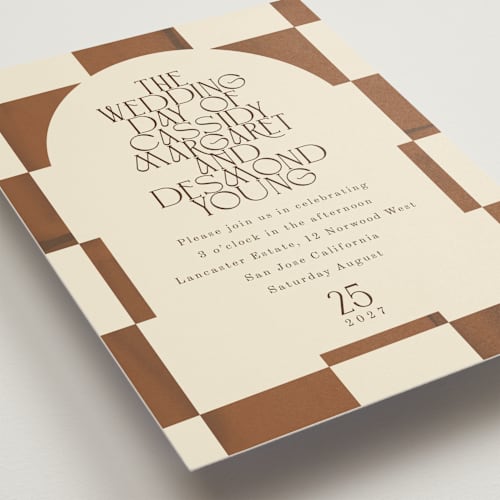This is a wood wedding invitations with standard by Baumbirdy called checker wash printing on signature in standard