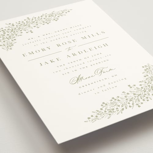 This is a leaf wedding invitations with standard by Kristie Kern called villa printing on signature in standard