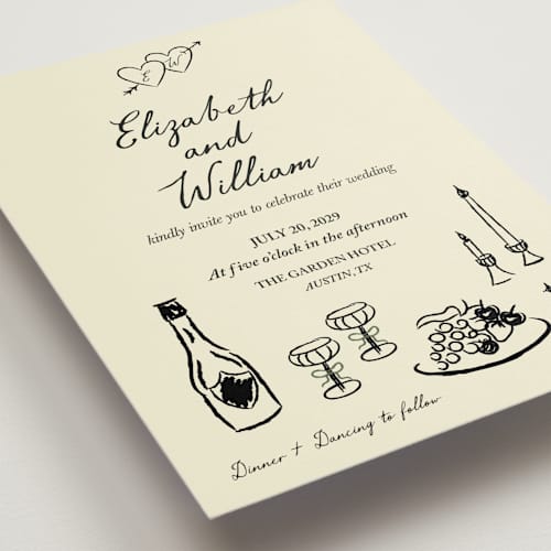 This is a olive wedding invitations with standard by Helena Vitto called vintage lovers printing on signature in standard