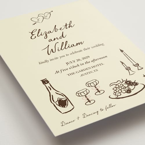 This is a antique wedding invitations with standard by Helena Vitto called vintage lovers printing on signature in standard