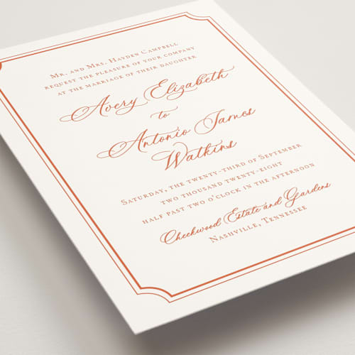 This is a poppy wedding invitations with standard by Jennifer Postorino called avery printing on signature in standard