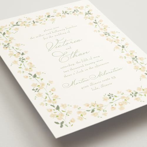 This is a dandelion wedding invitations with standard by Baumbirdy called rosebud printing on signature in standard
