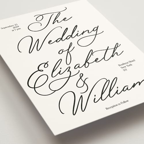 This is a noir wedding invitations with standard by Helena Vitto called elizabeth printing on signature in standard