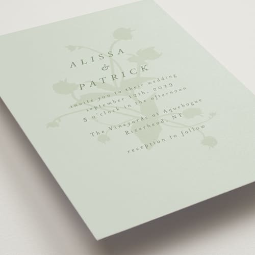 This is a greenery wedding invitations with standard by AK Graphics called autumnal printing on signature in standard