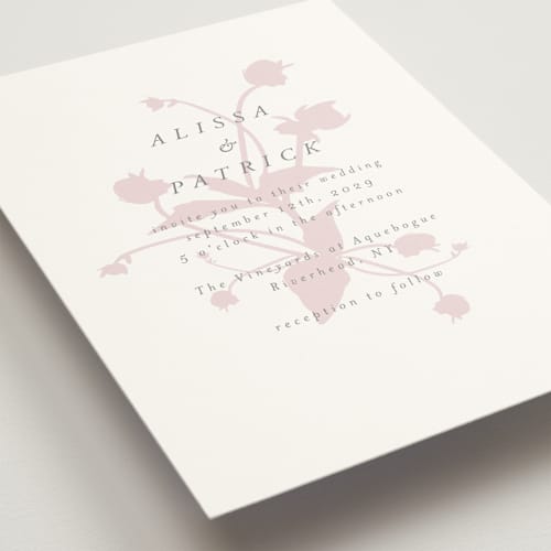 This is a blush wedding invitations with standard by AK Graphics called autumnal printing on signature in standard