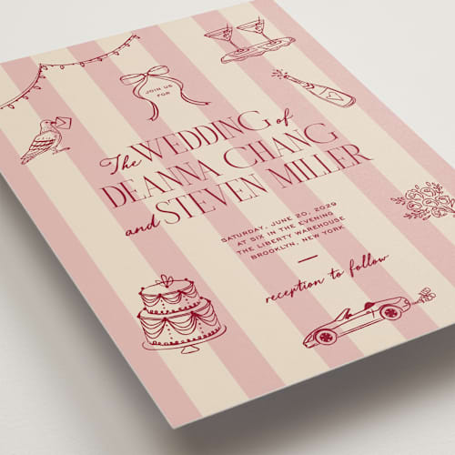 This is a rose wedding invitations with standard by Jennifer Lew called thompson printing on signature in standard