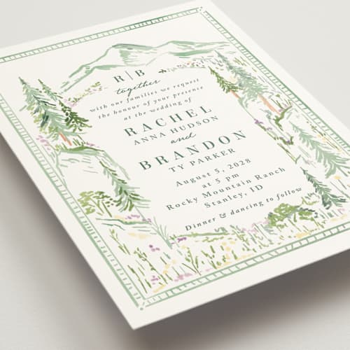 This is a meadow wedding invitations with standard by Petra Kern called plain air printing on signature in standard