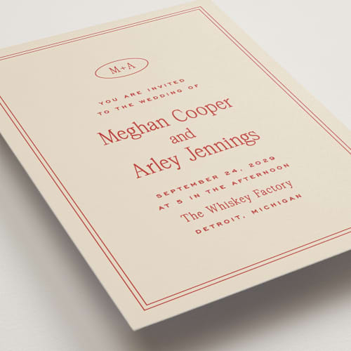 This is a cherry wedding invitations with standard by Ellen Schlegelmilch called cherry printing on signature in standard
