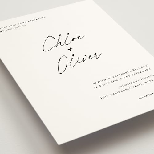 This is a jasmine wedding invitations with standard by Pippa Shaw called modern classic printing on signature in standard