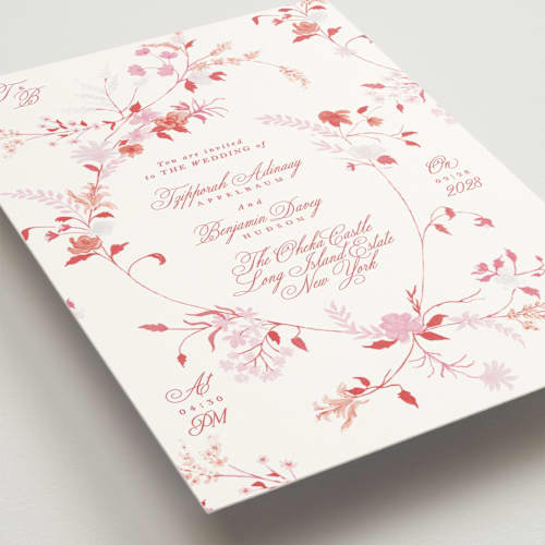 This is a vegas mint wedding invitations with standard by Phrosné Barwood called whimsey floral printing on signature in standard
