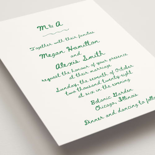 This is a meadow wedding invitations with standard by Cass Loh called simple monogram printing on signature in standard