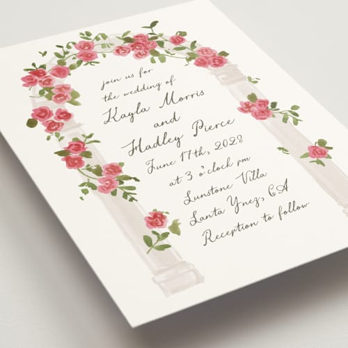 This is a azalea wedding invitations with standard by Everett Paper Goods called villa printing on signature in standard