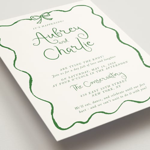 This is a forest wedding invitations with standard by Cass Loh called quirky fun printing on signature in standard