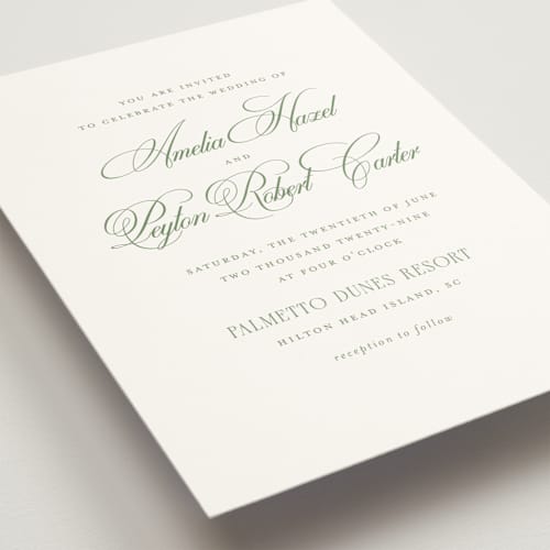 This is a garden wedding invitations with standard by Kelly Schmidt called hilton printing on signature in standard