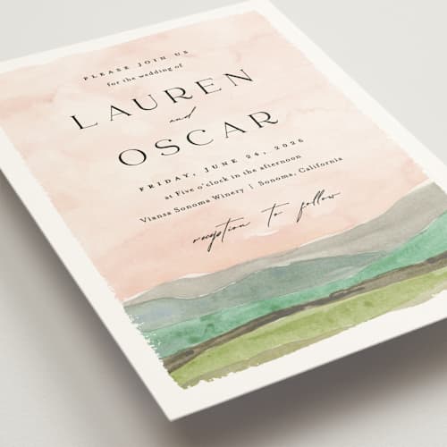 This is a northern wedding invitations with standard by Pixel and Hank called countryside printing on signature in standard