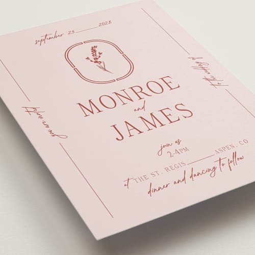 This is a wine wedding invitations with standard by Jen Ramsey called classic and floral printing on signature in standard