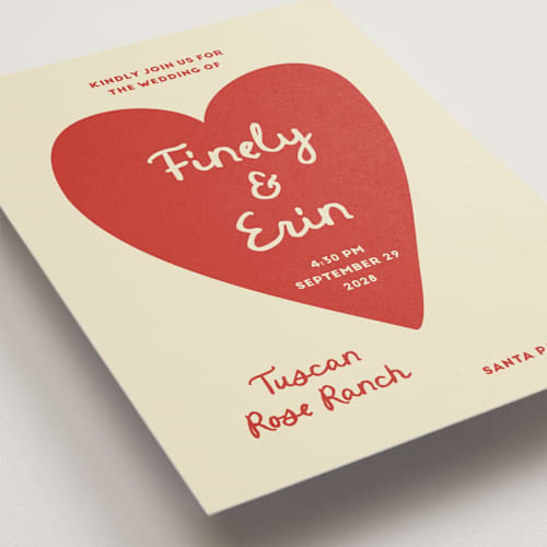 This is a cherry wedding invitations with standard by Ani Somi called big heart wedding printing on signature in standard