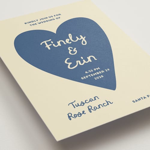 This is a sea wedding invitations with standard by Ani Somi called big heart wedding printing on signature in standard