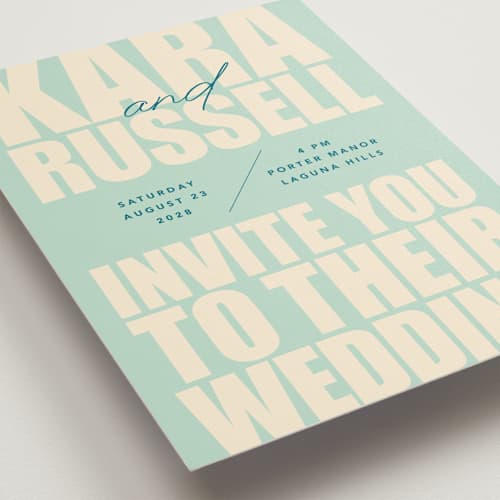 This is a poster wedding invitations with standard by Stacey Day called typographical poster printing on signature in standard