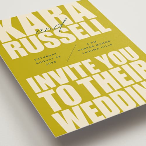 This is a mojito wedding invitations with standard by Stacey Day called typographical poster printing on signature in standard