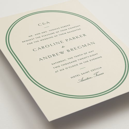 This is a vine wedding invitations with standard by Megan Davis called bocce printing on signature in standard