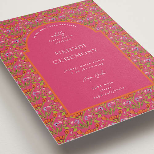 This is a fuchsia wedding invitations with standard by Pati Cascino called varna printing on signature in standard