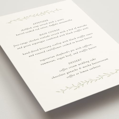 This is a ivy menu cards with standard by chocomocacino called cramique printing on signature in standard