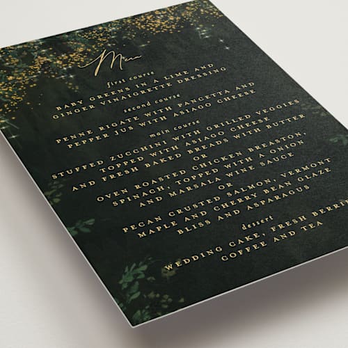 This is a mystic menu cards with standard by Phrosné Barwood called new orleans from disney's princess and the frog printing on signature in standard