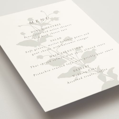 This is a fawn menu cards with standard by AK Graphics called autumnal printing on signature in standard
