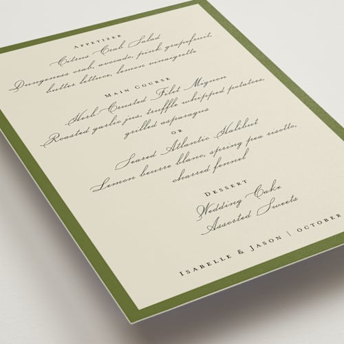 This is a verde menu cards with standard by flvx studio called merivale printing on signature in standard