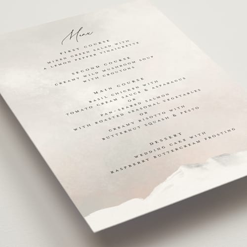 This is a forest menu cards with standard by Petra Kern called montagna printing on signature in standard