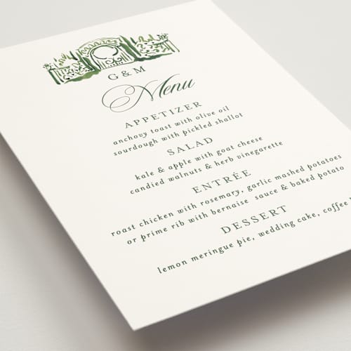 This is a sap menu cards with standard by Becky Nimoy called gates and pillars printing on signature in standard