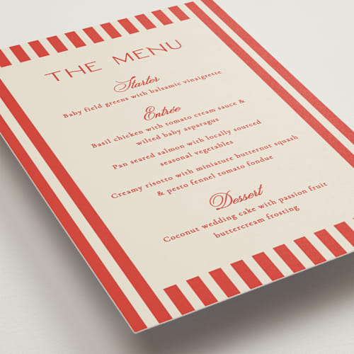 This is a lobster menu cards with standard by Jackie Crawford called kitty hawk printing on signature in standard