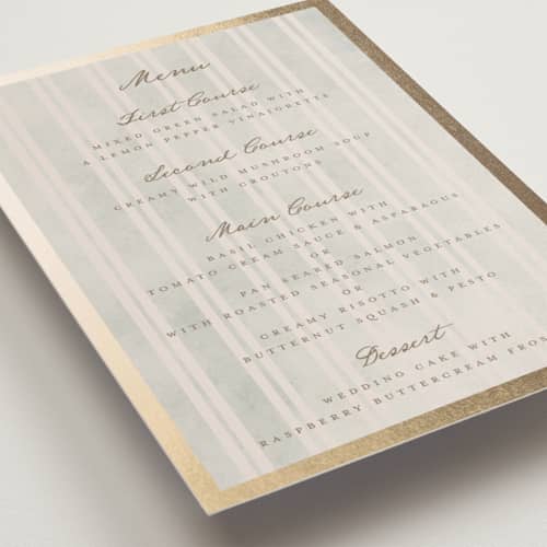 This is a dew menu cards with foil pressed by Petra Kern called mountain love printing on signature in 5x7