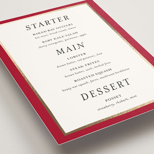 This is a snow menu cards with foil pressed by Ani Somi called amore printing on signature in 5x7
