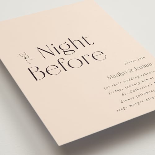 This is a almond rehearsal dinner invitations with standard by Morgan Kendall called classic modern printing on signature in standard