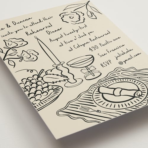 This is a ink rehearsal dinner invitations with standard by Studio Suku called à table! printing on signature in standard