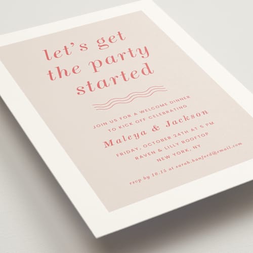 This is a flamingo rehearsal dinner invitations with standard by Kaydi Bishop called party started printing on signature in standard