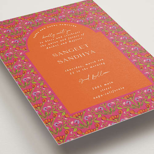 This is a fuchsia wedding invitations with standard by Pati Cascino called varna printing on signature in standard