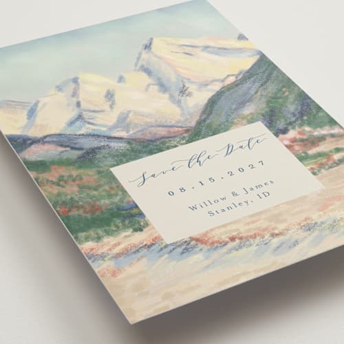 This is a summer save the date with standard by Petra Kern called the valley printing on signature in standard