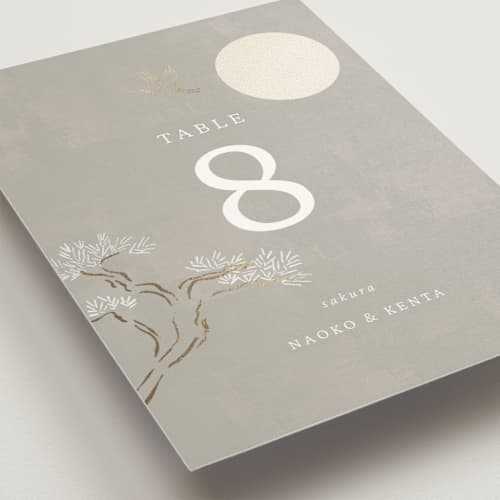 This is a ash table numbers with foil pressed by Jelena Vuletic called asahi printing on doublethick in standard