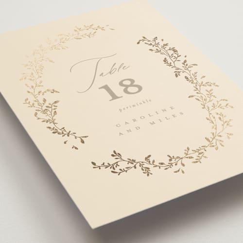 This is a sand table numbers with foil pressed by Creo Study called leafy garland printing on doublethick in standard