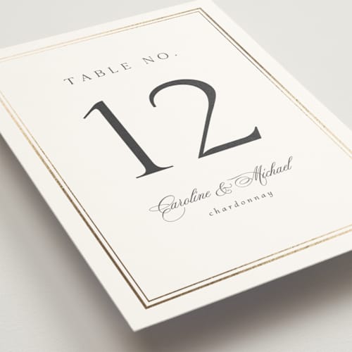 This is a cloud table numbers with foil pressed by Nicole Walsh called lustre printing on doublethick in standard