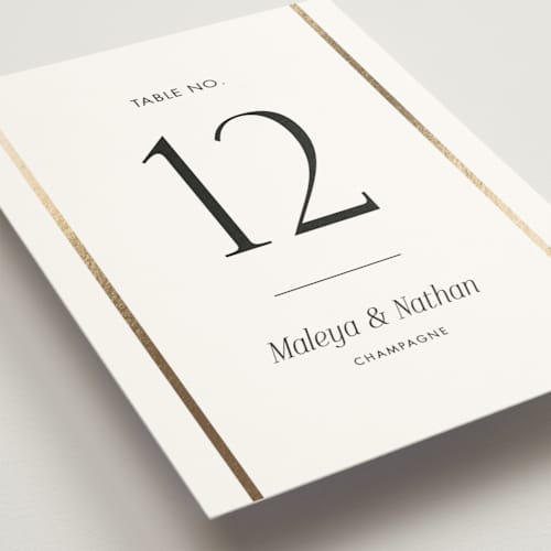 This is a lace table numbers with foil pressed by Kaydi Bishop called magazine printing on doublethick in standard