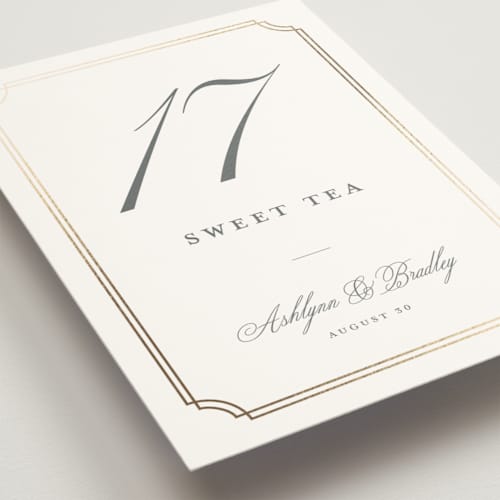 This is a mist table numbers with foil pressed by Sarah Brown called formally printing on doublethick in standard