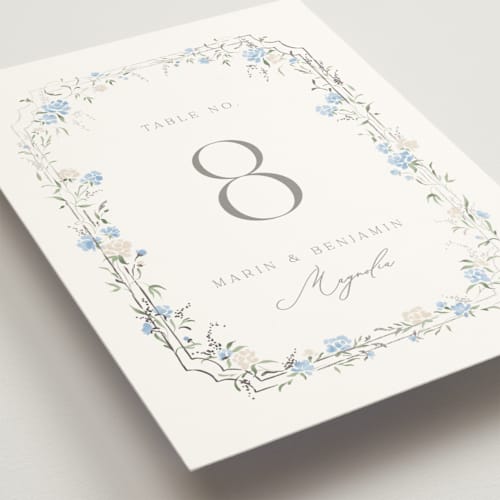 This is a waterfront table numbers with foil pressed by Erin L. Wilson called victorian trellis printing on doublethick in standard