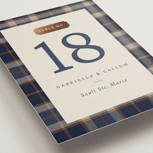 This is a midnight table numbers with foil pressed by Sam Dubeau called equestrian printing on doublethick in standard